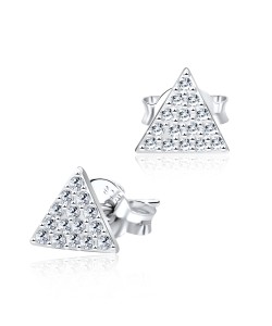 CZ Triangle Silver Stud Earring STS-3560